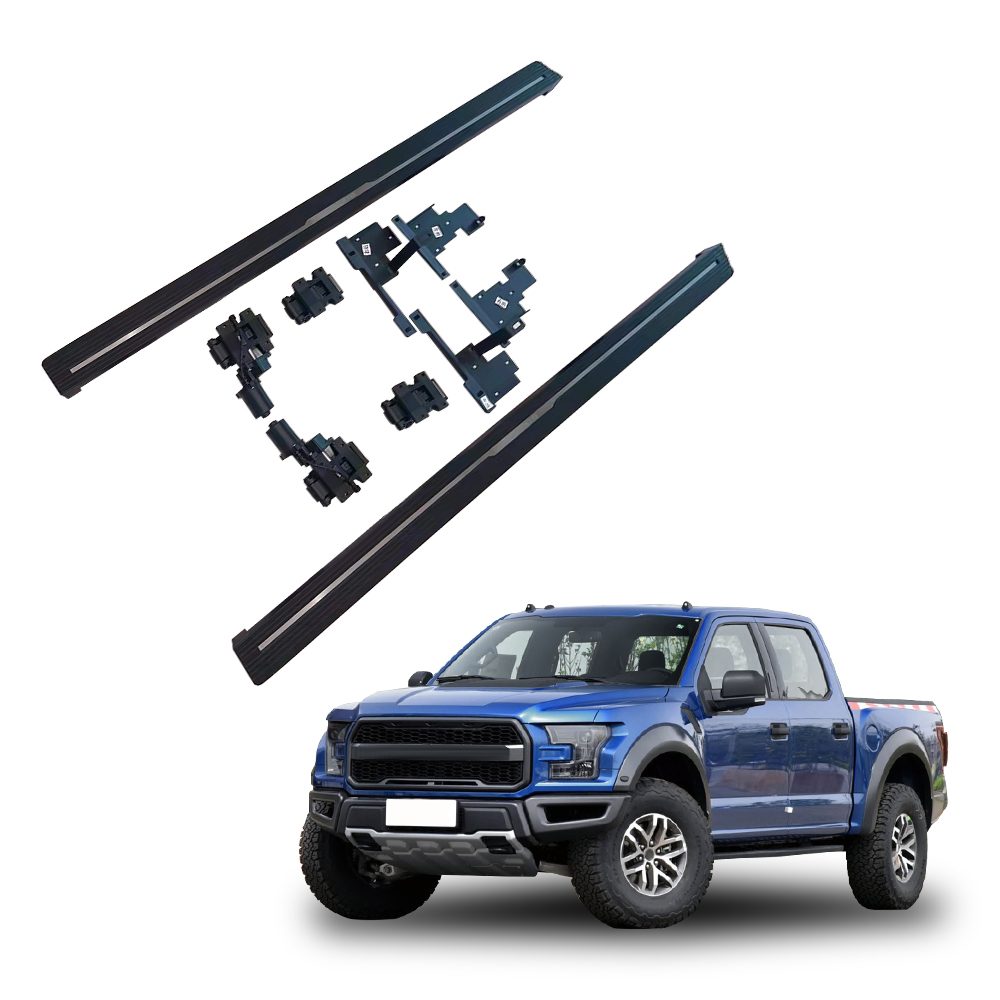 4X4 Pickup truck exterior accessory black aluminum alloy retractable power running board electric side step for Ford F-150 2014-2023