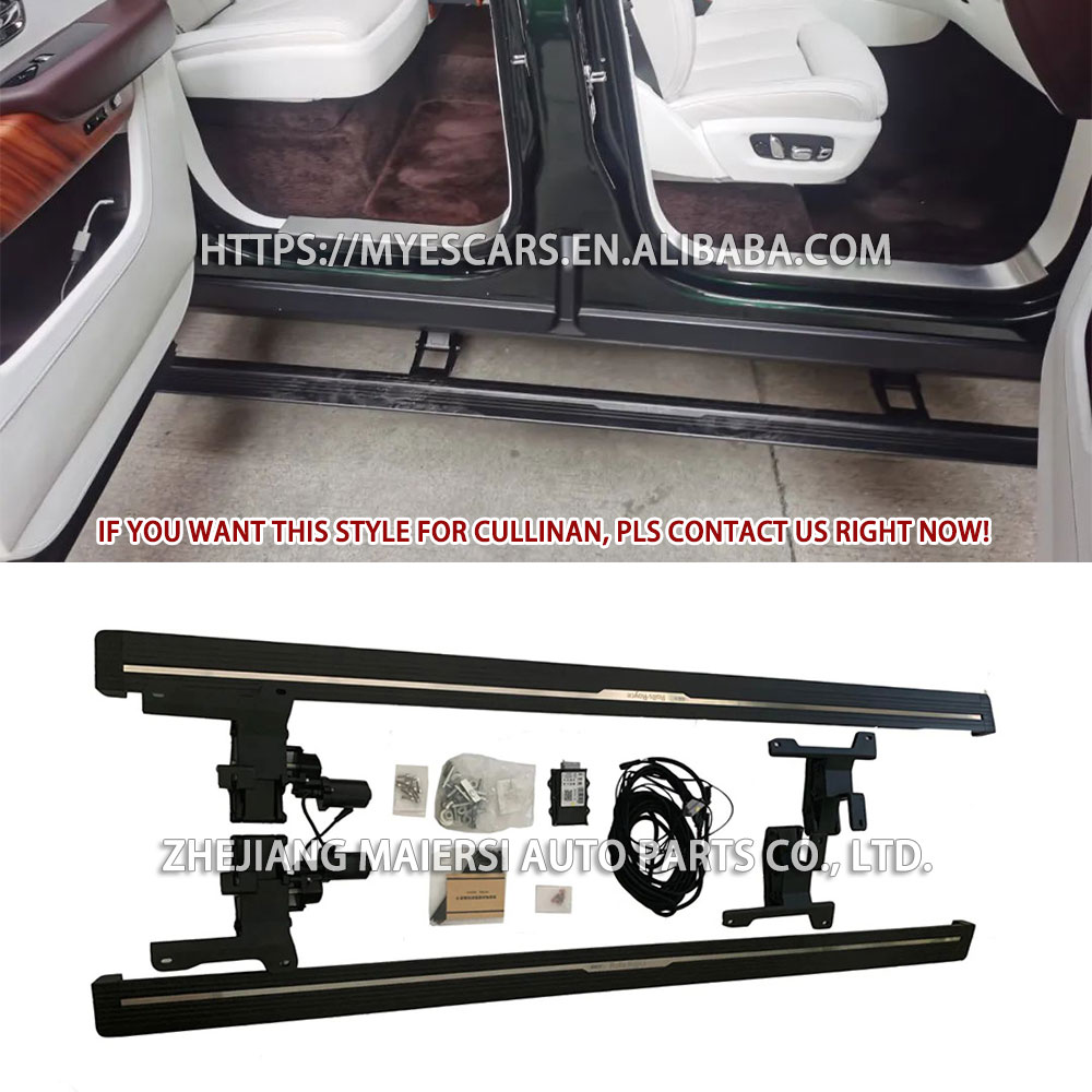 Aluminum alloy automatic black electric side steps foot pedal power running boards for 2019+ Rolls-Royce Cullinan