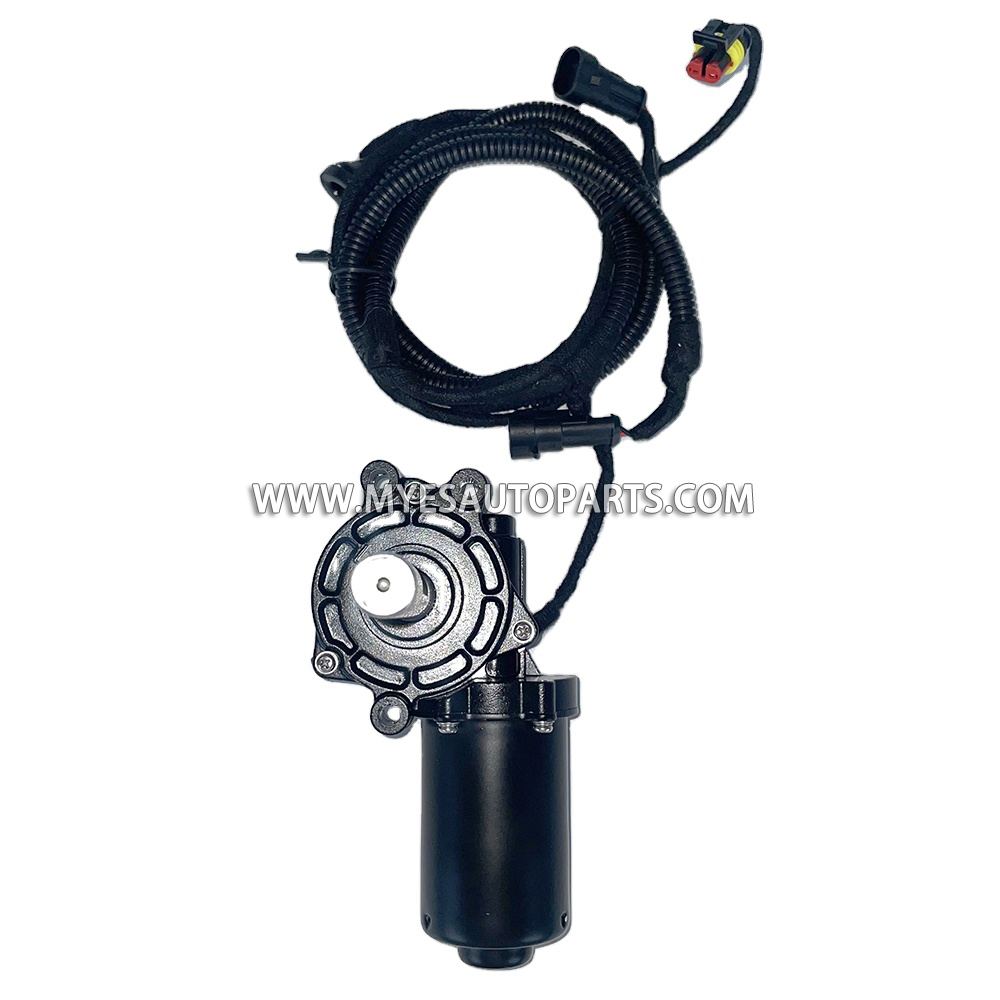 TB1663-018L Universal Two-Pin Flat Plug Power Running Board Motor Front Left Driver Side with Integrated Light Wiring Loom Special Connector for VW Teramont Heavy Duty Standalone Electric Side Step Actuator